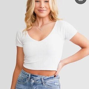 Z Supply White Cropped Tee